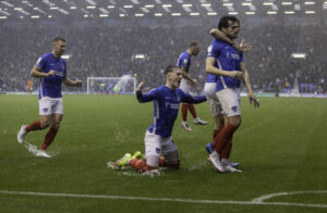 Portsmouth players celebrate goal